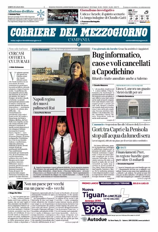 Prima-pagina-corriere del mezzogiorno-del-2024-07-20